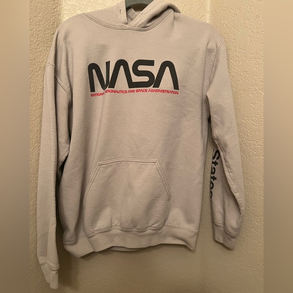 NASA Preloved Unisex light Grey Hoodie, Size Medium - Picture 1 of 6